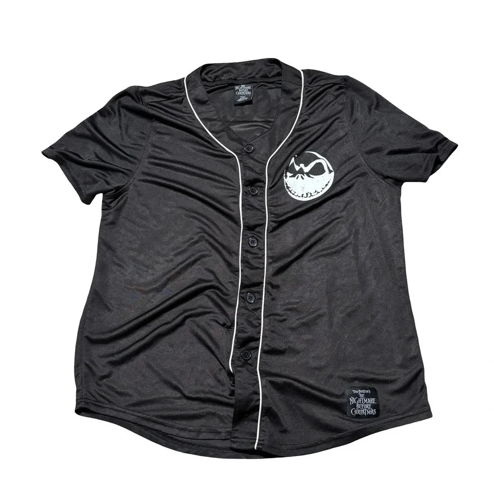 Disney The Nightmare Before Christmas Baseball Jersey Jack Skellington  XL 23x29
